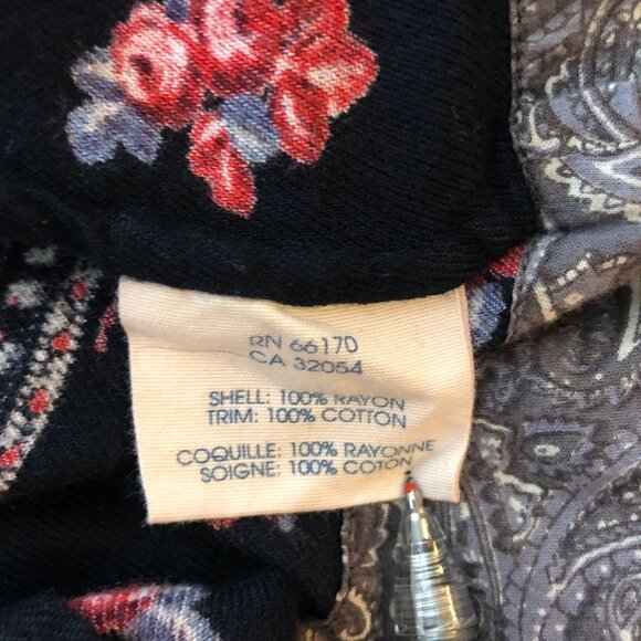 Edme & Esyllte Anthropologie Womens Floral Patchwork Tunic Blouse Navy Blue XS - Picture 4 of 4